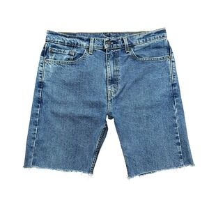 Levis 505 Shorts Men 34 Blue Denim Jorts Cut Off 9" Inseam Skate Surf Casual